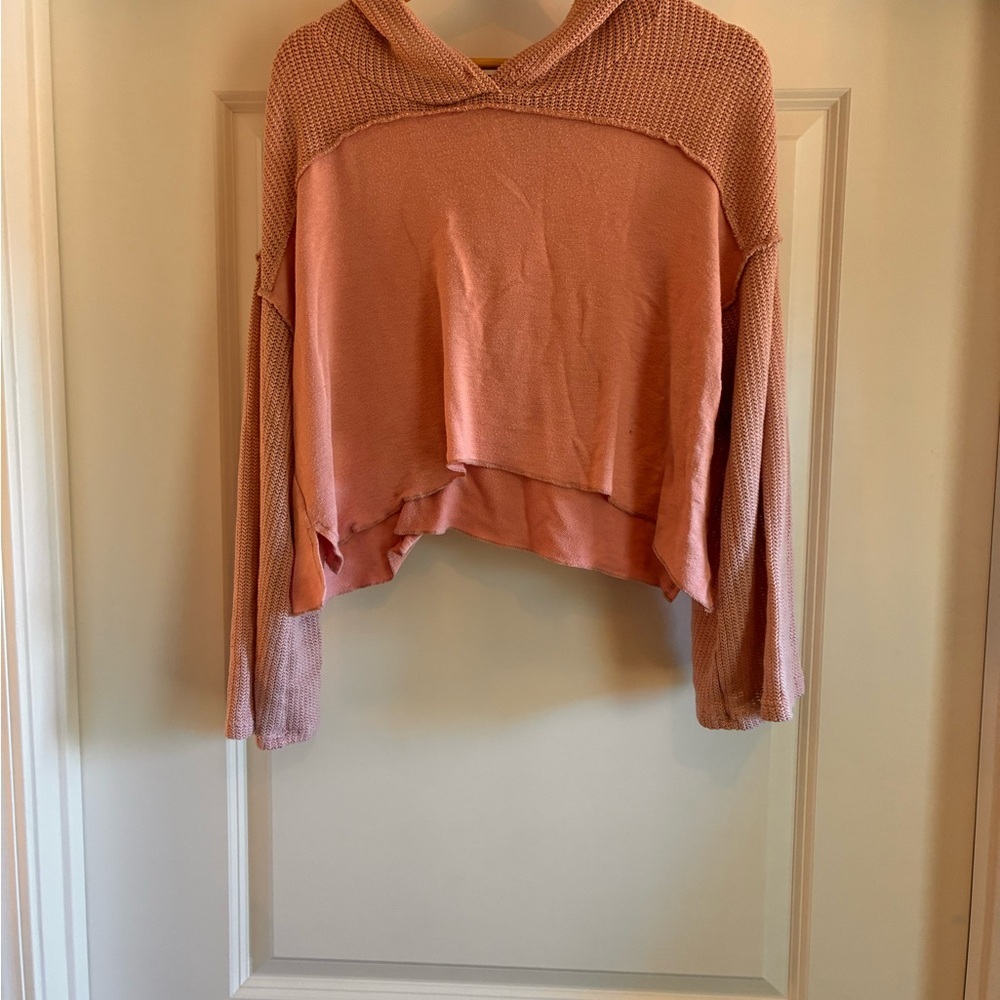 Women's Pink Hooded Sweater